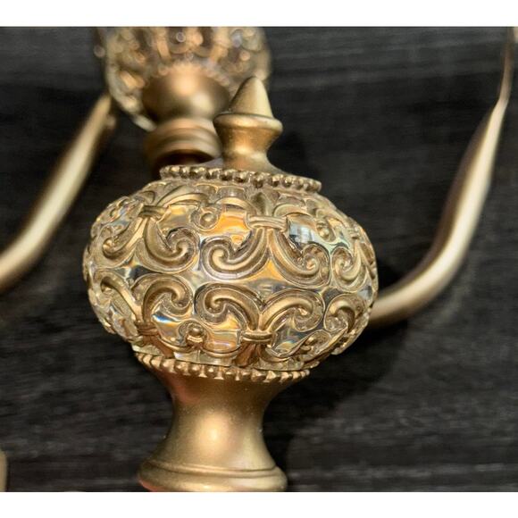 Drape Curtain 6 Brushed Champagne Ornate Filigree Glass Ball Tieback Holdbacks - Picture 3 of 12